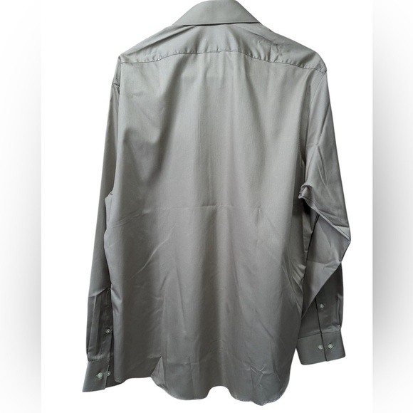 Van Heusen Shirt Regular Fit Lux Sateen Beige Solid Button-down Men's 16  34/35 - Picture 2 of 6